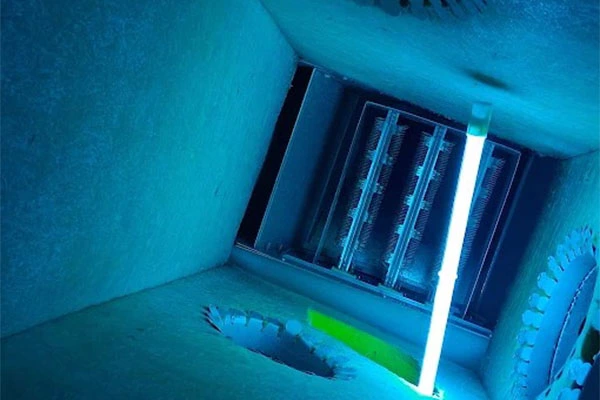 UV light installation Inside the supply plenum / air handler