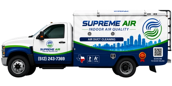 Side view of supreme air care hypervac h2 truck