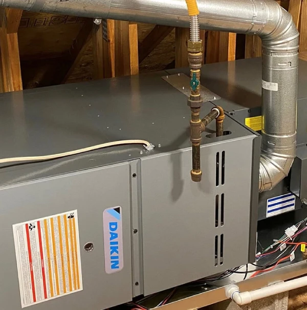 HVAC installation inside attic